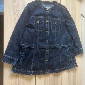LOGO by Lori Goldstein Dark Blue Jean Jacket plus size 22 W